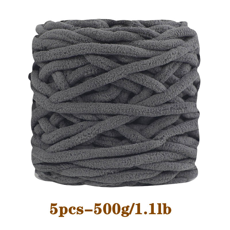 5pcs Ultra-Soft Chunky Chenille Yarn - Perfect for DIY Knitting & Crochet Projects, Scarves, Hats, Blankets | Available in Multiple Colors