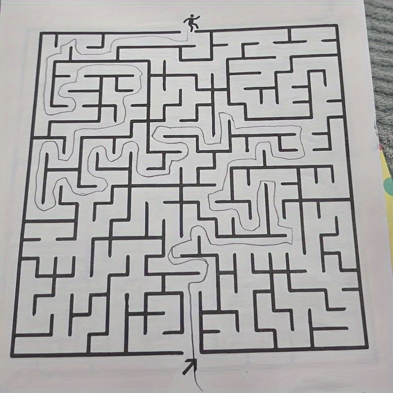 192 Patterns Concentration Maze Training Book for Students, Thinking Development Attention Game Puzzle Development Toy, Maze Game Book, Ideal for Holidays, Halloween, Christmas Gifts
