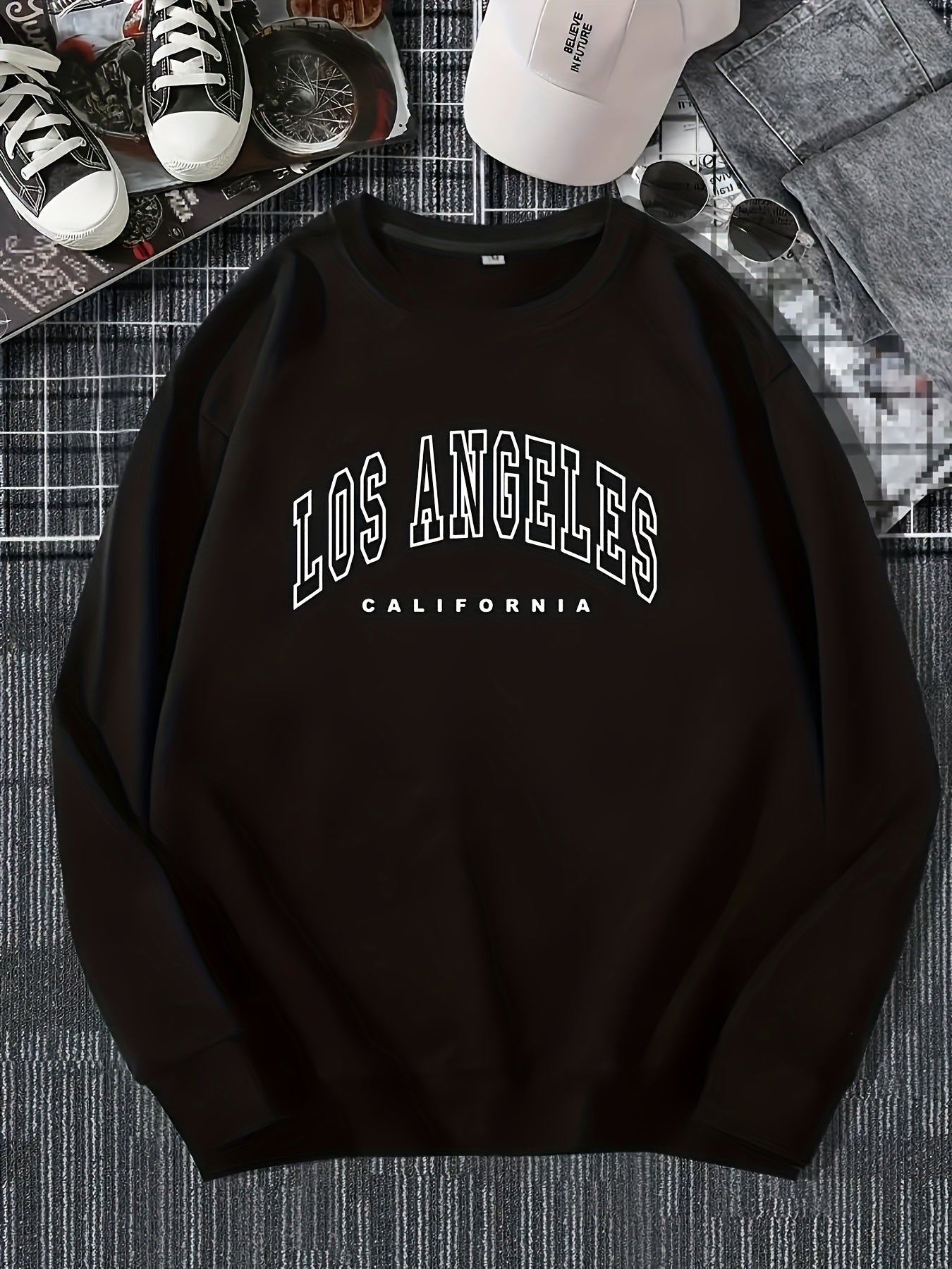 Cozy Letter Print Crew Neck Pullover Sweatshirt - Fashion Sweatshirts for Women - Soft, Casual, Long Sleeve, Fall and Winter Essential, Comfortable Women's Clothing for Everyday Wear
