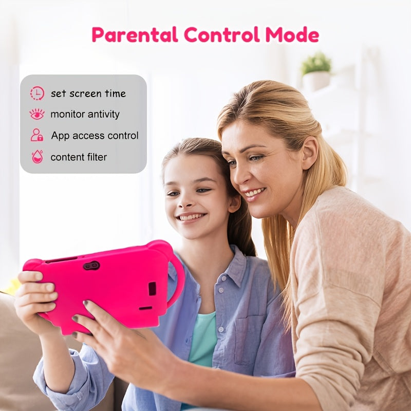 7 inch Tablet for Kids, 32GB ROM 2GB RAM Android Tablet with 2.4G WiFi, GMS, Eye Protection Screen, Parental Control, Education APP, Dual Camera, Shockproof Case, Games, Ramadan gifts for kids.