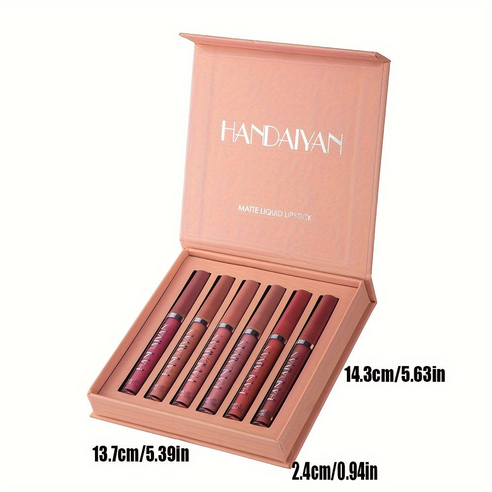 6 Pcs Matte Liquid Lipstick Makeup Set, Matte Liquid Long-Lasting Wear Non-Stick Cup Not Fade Waterproof Lip Gloss