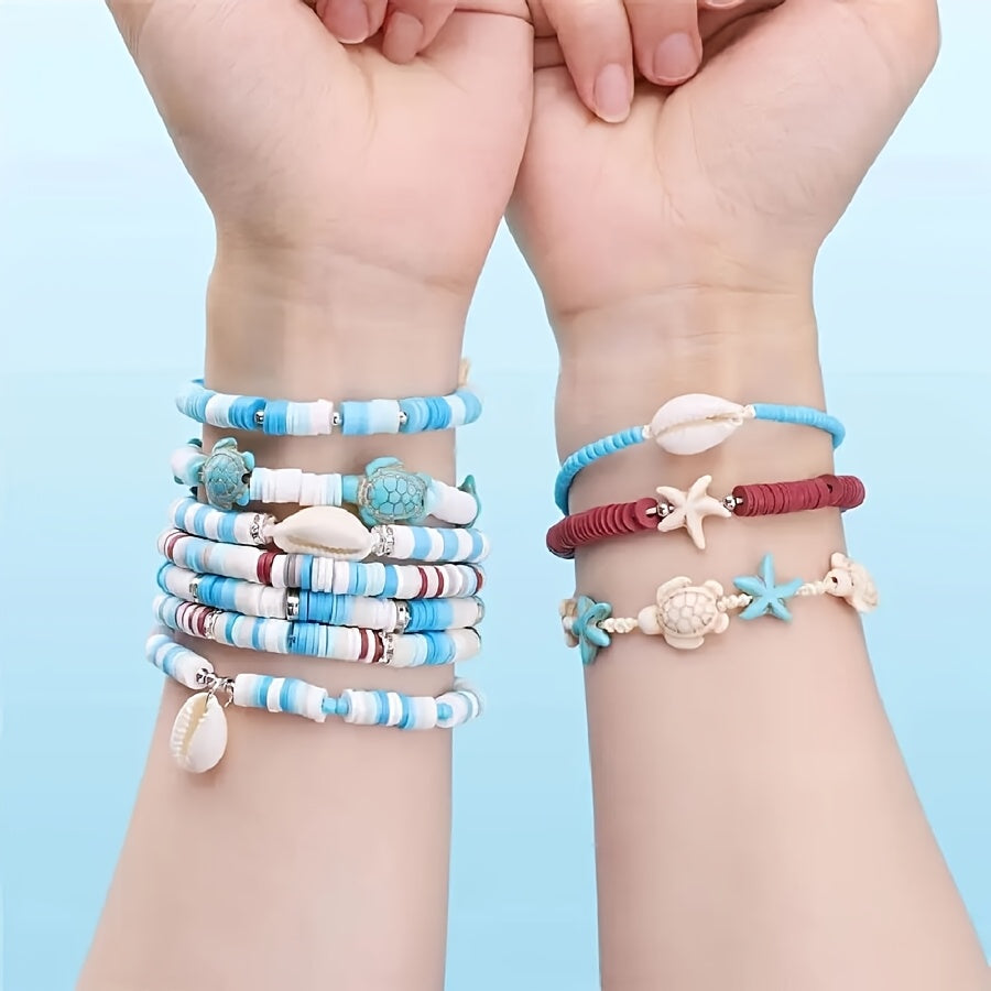 3200pcs Ocean Vacation Jewelry Making Kit with Sea Turtles, Shells, Starfish Charms - Includes Natural Stones & Polymer Clay Beads for DIY Friendship Bracelets, Necklaces - Elegant Beach-Themed Craft Set for Girls & Adults, Craft Kit|Creative Hobbies|Natu