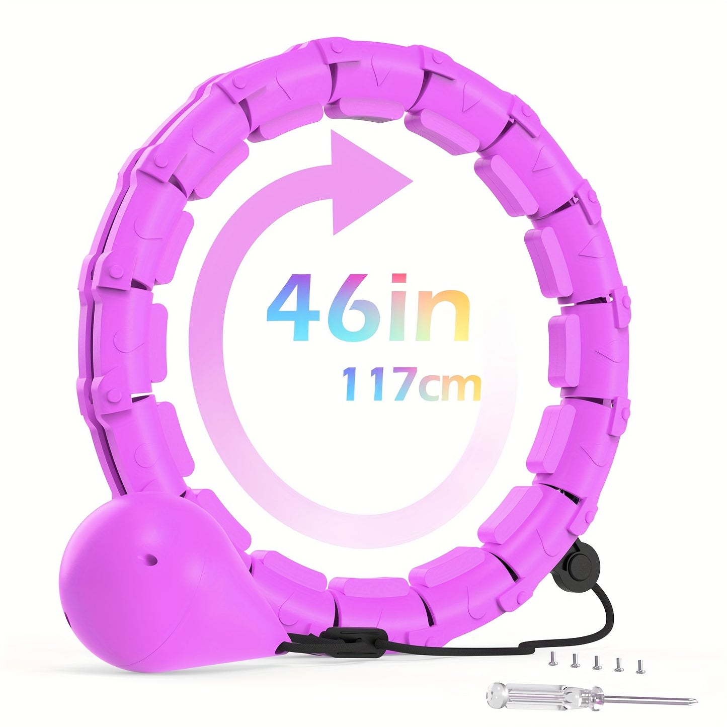 JLOIBAO 46in/117cm Weighted Fitness Circle, 24-Section Detachable Exercise Ring, ABS Material, Body Shaping & Waist Slimming, Ideal for Women'S Day, Mother'S Day, Thanksgiving, Christmas, New Year Gifts