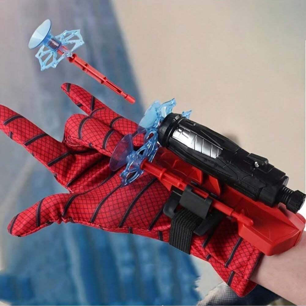 Spider Web Launcher Gloves - Red & Blue Hero Toy for Youngsters & Adults, Fun Interactive Party Game, Durable ABS Material, Perfect for Halloween & Christmas Gifts