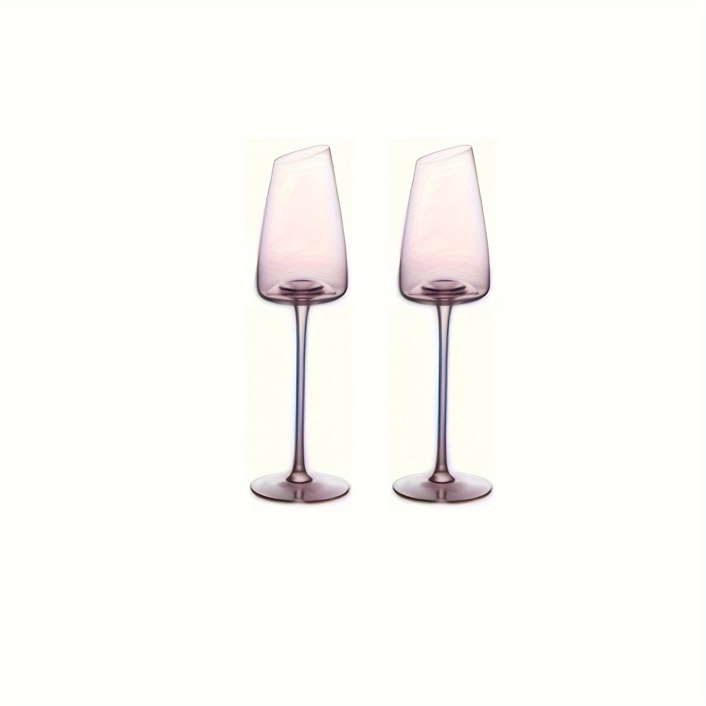 Internet celebrity ins flamingo red wine glass champagne glass oblique mouth household small fresh pink blue crystal glass Bordeaux high foot cup French oblique mouth light luxury style good-looking wine glass sweet wine glass gift box wedding birthday gi