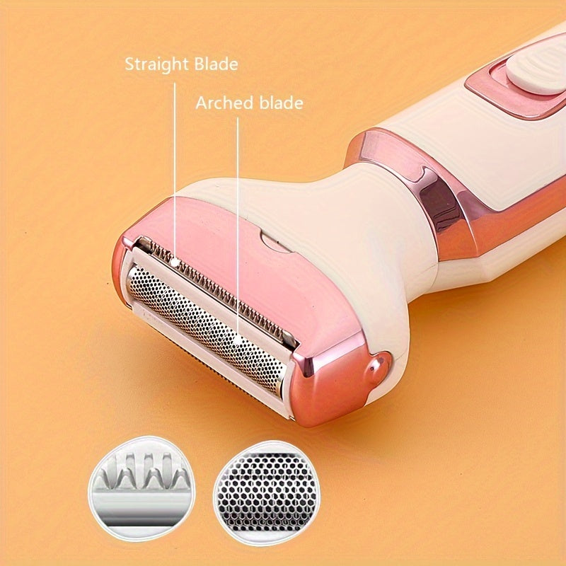 Electric Razor for Women, 4-in-1 Rechargeable grooming kit, Lady Electric Shaver for Face, Nose, Legs And Underarm, Bikini Trimmer for Women Painless, Hair Razor Rechargeable & Portable
