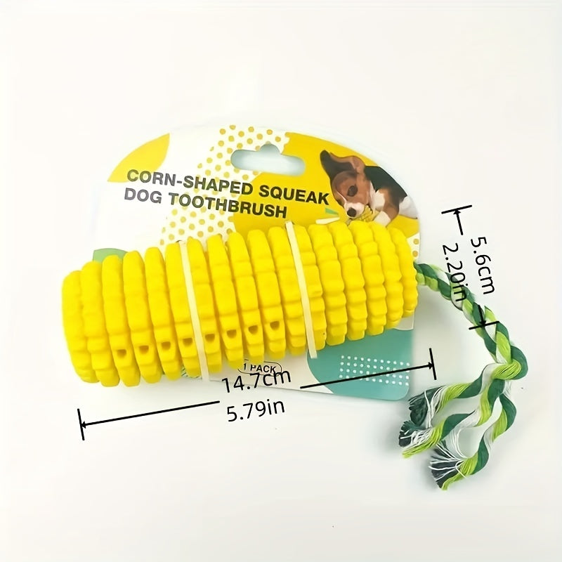 Dog Grinding Stick with Knot Rope, Corn Toothbrush Interactive Pet Toy