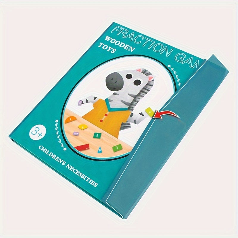 Children Magnetic Fraction Learning Math Toys Wooden Fraction Book Set Teaching Aids Arithmetic Learning Educational Toys Christmas Halloween Gift