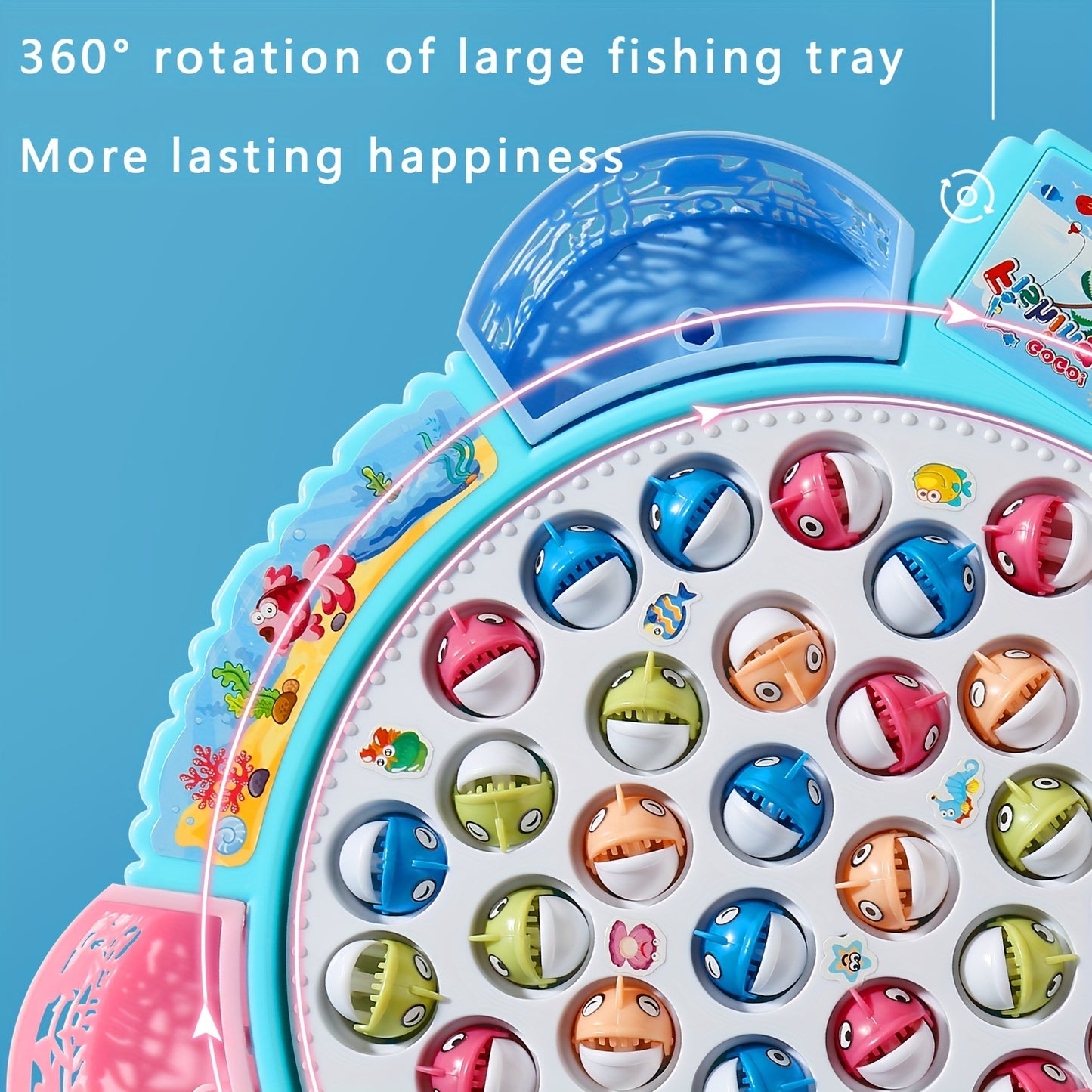 Fishing Toys, Hook Electric Spin With Music, Size Models Optional, Blue And Pink, Toys And Gifts For Kids, Cute Stickers, Practical Birthday And Christmas Gifts easter gift