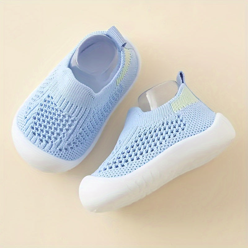 Breathable Mesh Slip-On Sneakers for Toddlers - Lightweight Non-Slip Soft Sole, Checkered Pattern & Pillar Accents, Durable EVA Construction - Boys & Girls Casual Shoes for Summer & Autumn, Breathable Toddler Sneakers | Checkered Toddler Sneakers | Soft S