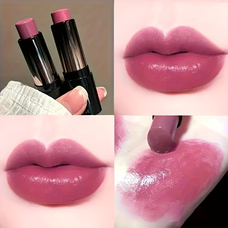 Moisturizing Hydrating Tinted Lip Balm - Long-Lasting, Waterproof & Smudge-Proof, Low Saturation, Mirror Finish for All Skin Types