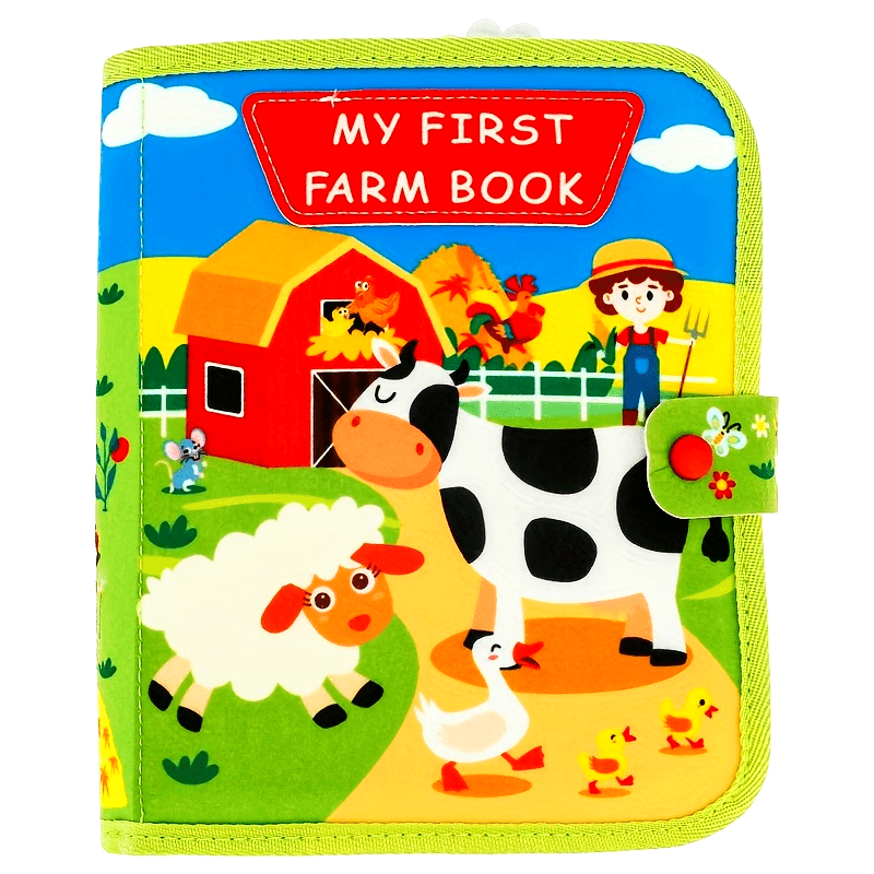 Kids Felt Quiet Books - 3D Sensory Activity Toy with Animal, Nature & Transportation Themes, Interactive Buttons & Zippers, Soft Felt Material for Fine Motor Skills & Cognitive Development, Portable Baby Learning Toy for Toddlers & Infants, Portable Story