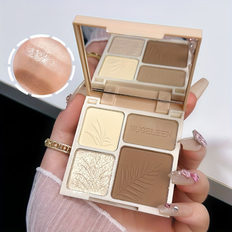 Waterproof Long-Lasting Matte Highlighter & Bronzer Palette - All Skin Tones Face Contour Powder - Alcohol-Free