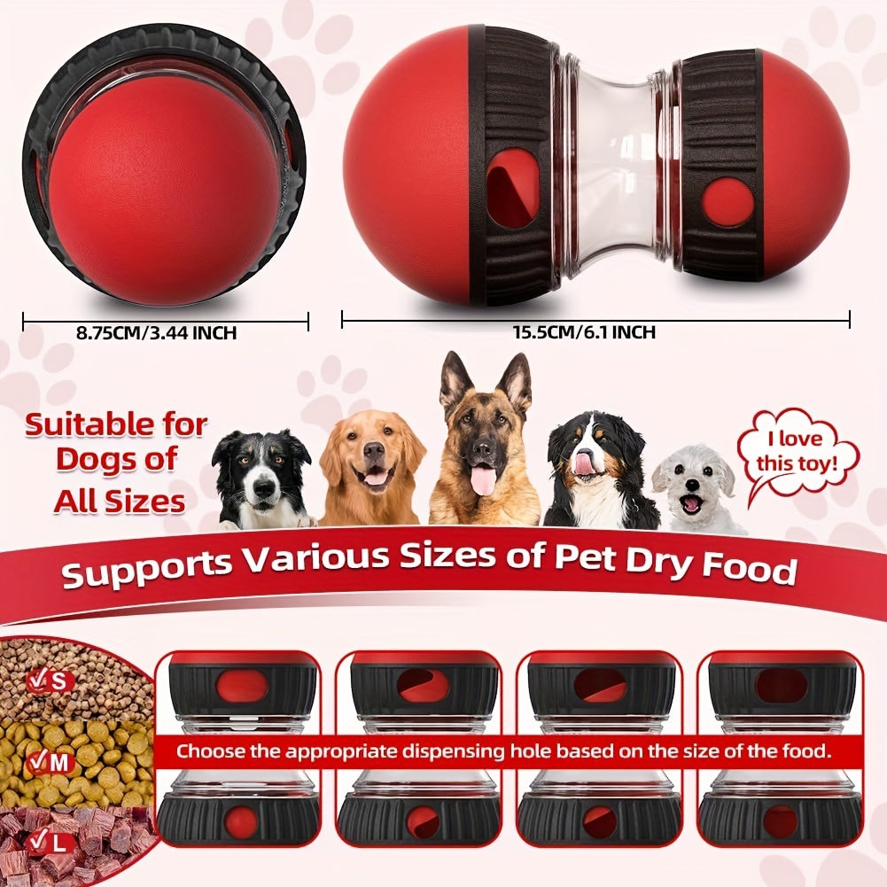 Interactive Dog Treat Dispenser Toy - Durable Chew Ball for Dental Health, Slow Feeder Puzzle for All Breeds