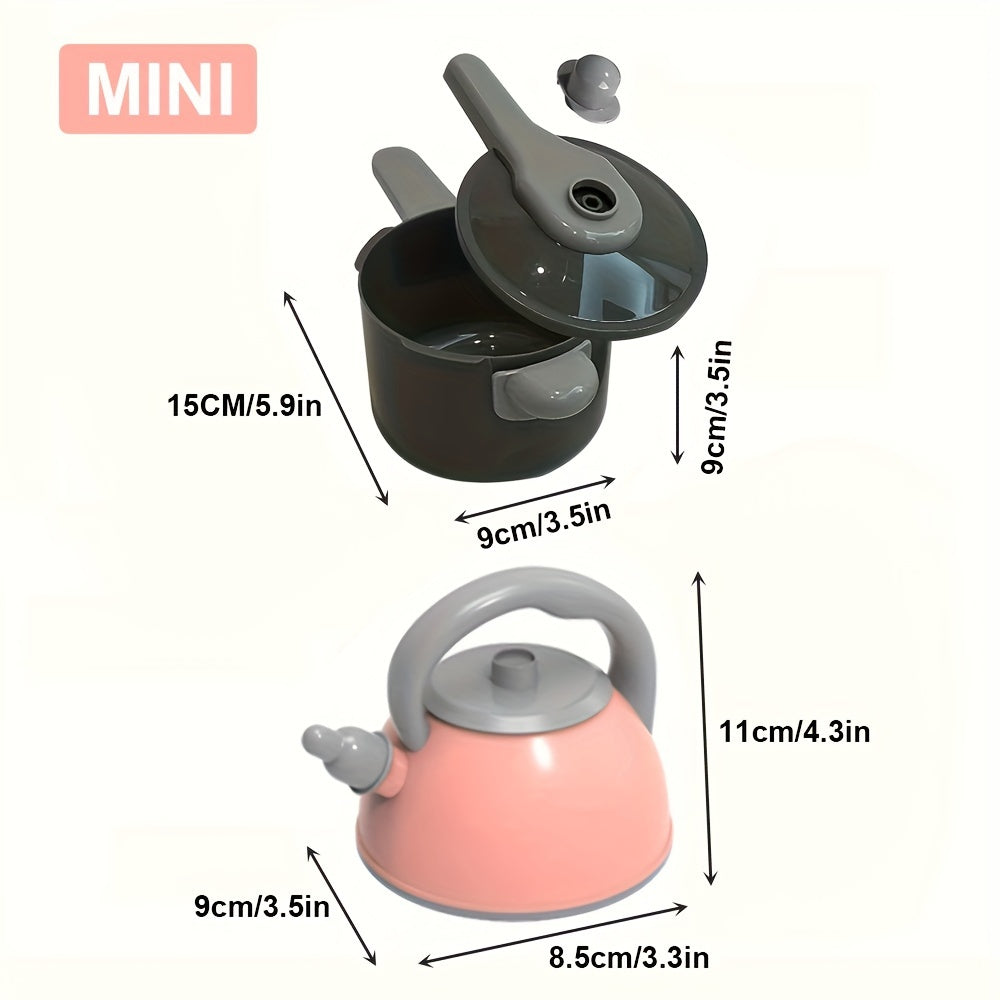 Play House Simulation Mini Kitchen Set, 61pcs/28pcs Youngsters's Simulation Mini Kitchenware Set Pressure Cooker Induction Cooker Cutting Fruit Kitchen Cooking Set Interactive Game Toy