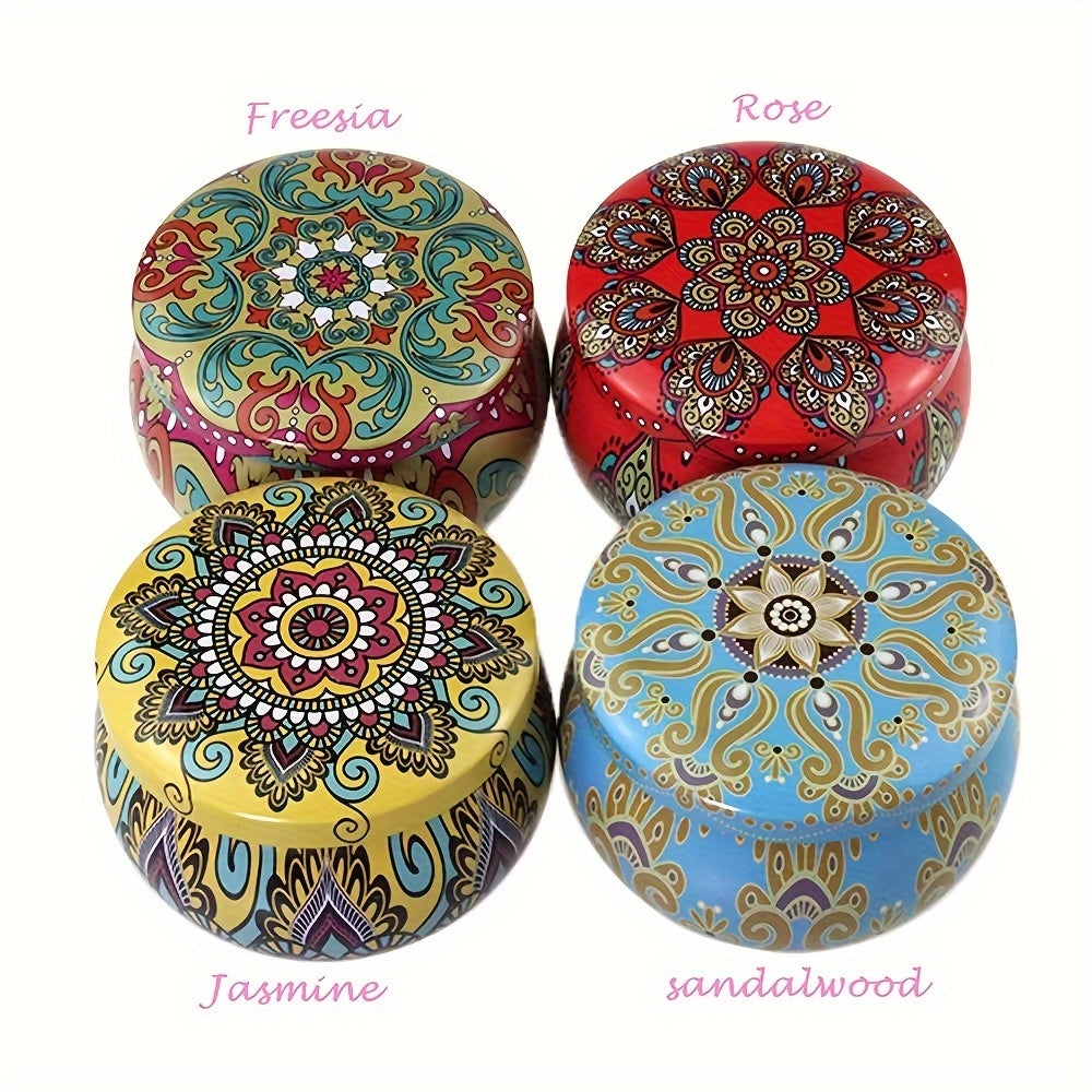 4pcs of fragrant candle set (4 kinds of fragrance types: jasmine, sandalwood, Small Canglan, Rose) cans are random. Candles, Bathing, Yoga, and Holiday Gifts, Mother's Day Gift