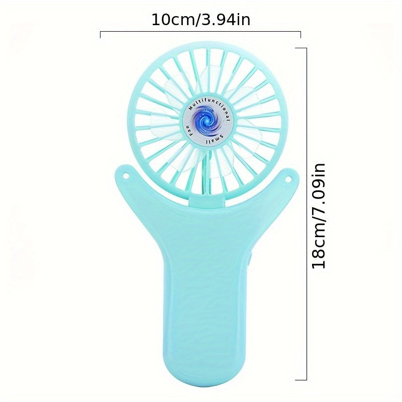 Portable USB Rechargeable Mini Fan - Compact Handheld Neck Fan with 1200mAh Battery, 3 Speed Settings, Foldable Design for Travel & Students, Lightweight Fan for Purse or Bag