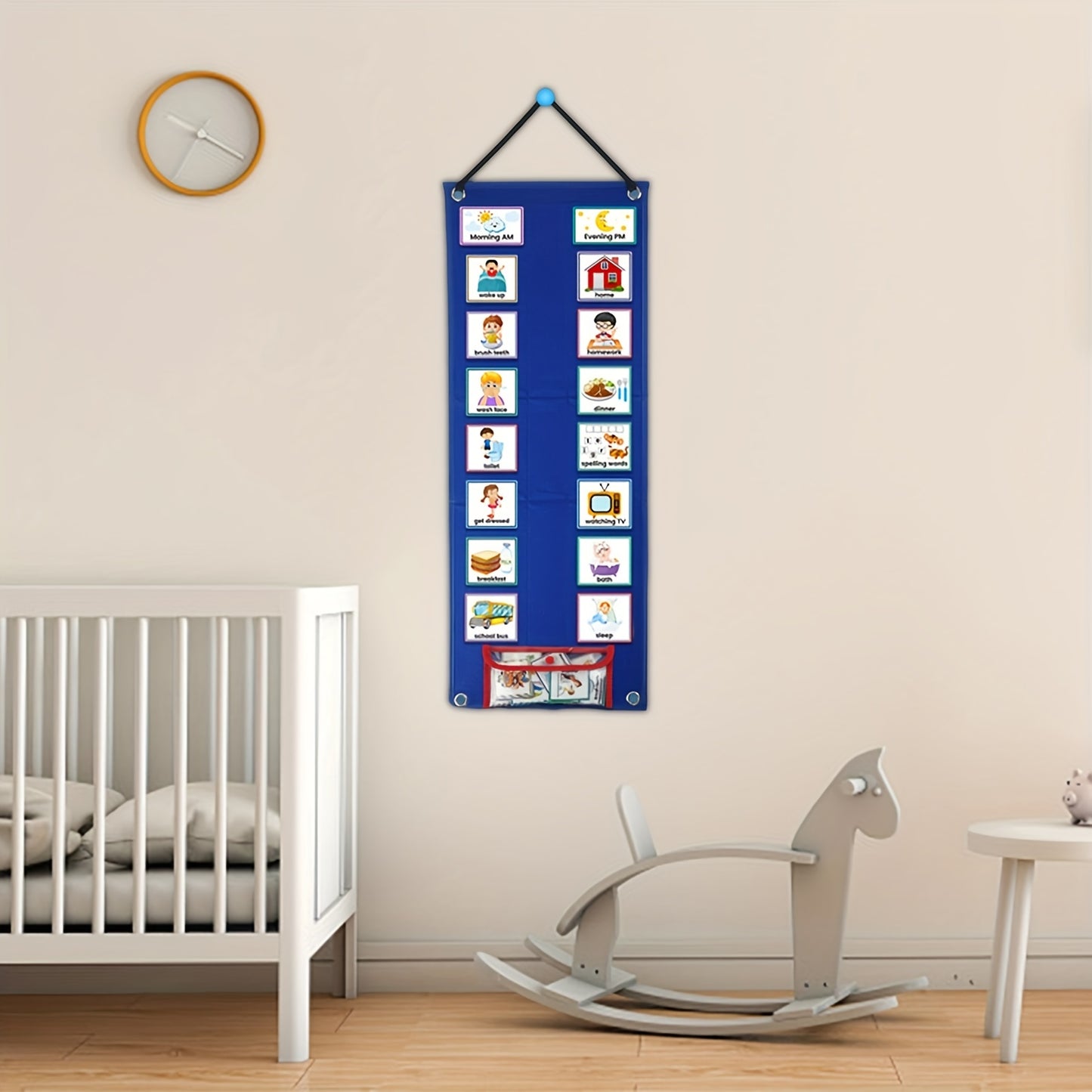 70-Card Visual Daily Schedule Board - Autism Learning Materials for Home School, Morning Bedtime Routine Chart, Chore Chart, and Responsibility Tracker with Communication Cards - Non-Electronic, Uncharged, and Easy-to-Use Educational Tool