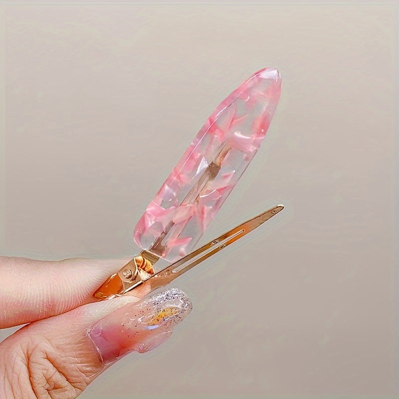 Cherry Blossom Pink Acetate Invisible Hair Clip for Bangs and Flyaways