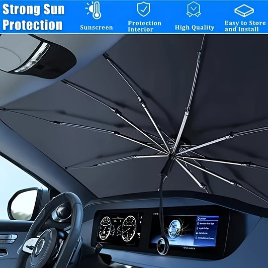 Premium Silvery Car Sunshade - Front Windshield Heat Insulation & UV Protection, Roll-Up Design for Easy Storage - for All Car Models - Suitable for Summer & Hot Weather - Perfect Gift for Car Owners