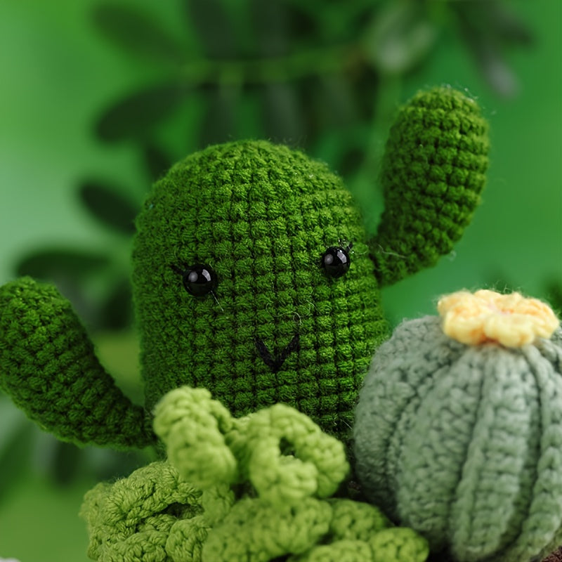 Complete Crochet Kit for Beginners - Pniene Brand, Includes Hooks & Step-by-Step Video Tutorials, DIY Craft Supplies for Green Plants, Crochet Supplies