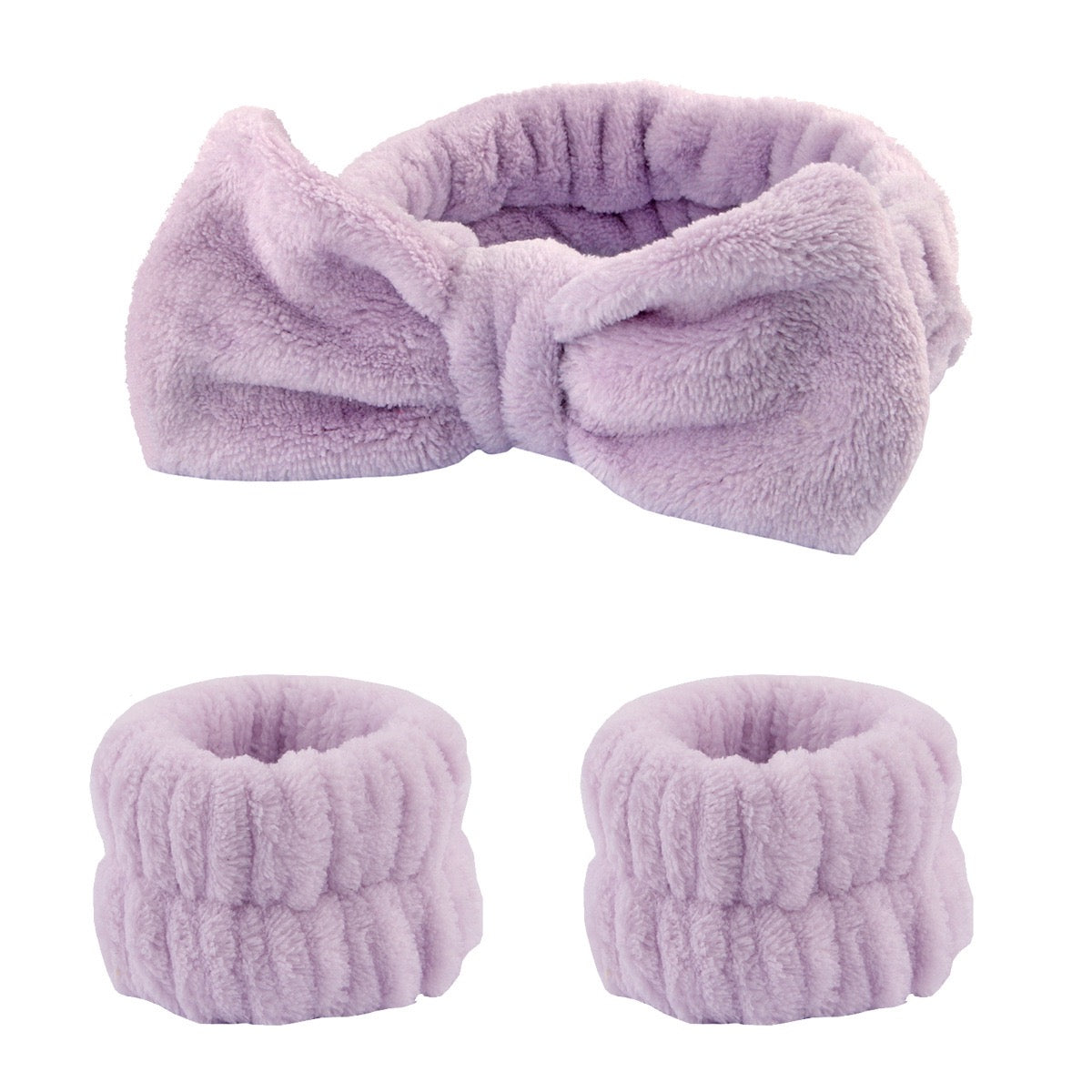 1pc/3pcs Adorable Bow Hair Band and Wristband Set, Soft Spa Headband for Washing Face, Makeup, Skincare, and Hair Styling