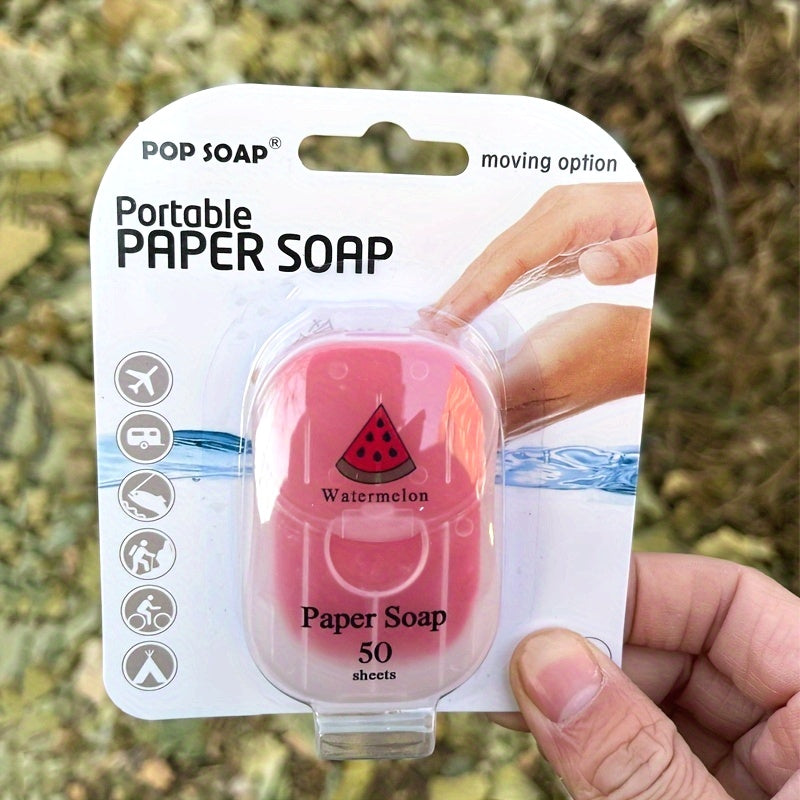 50pcs Quick-Dissolving Portable Paper Soap - Hygienic Solution for Outdoor Adventures, Camping, & Hiking - Sanitary Personal Cleaning - Travel-Friendly, Disposable