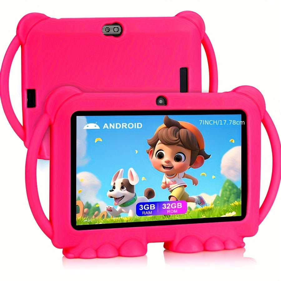 7 inch Tablet for Kids, 32GB ROM 2GB RAM Android Tablet with 2.4G WiFi, GMS, Eye Protection Screen, Parental Control, Education APP, Dual Camera, Shockproof Case, Games, Ramadan gifts for kids.
