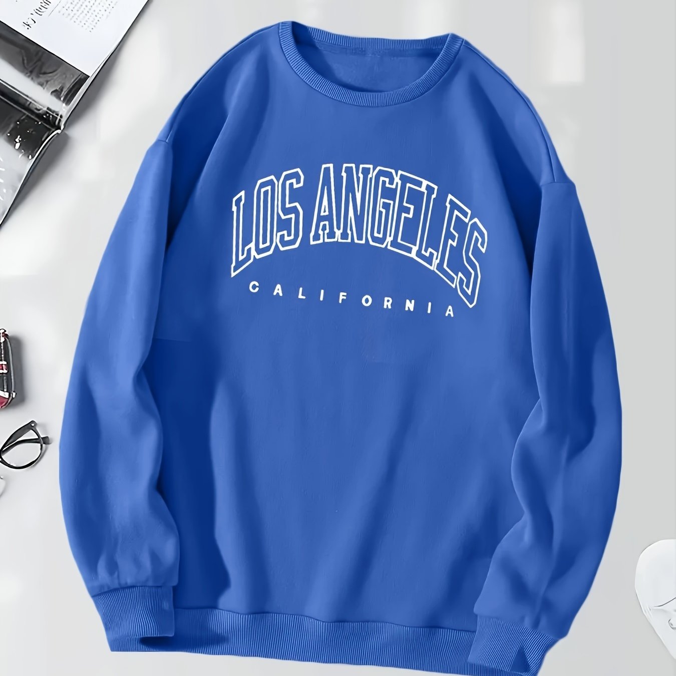 Cozy Letter Print Crew Neck Pullover Sweatshirt - Fashion Sweatshirts for Women - Soft, Casual, Long Sleeve, Fall and Winter Essential, Comfortable Women's Clothing for Everyday Wear