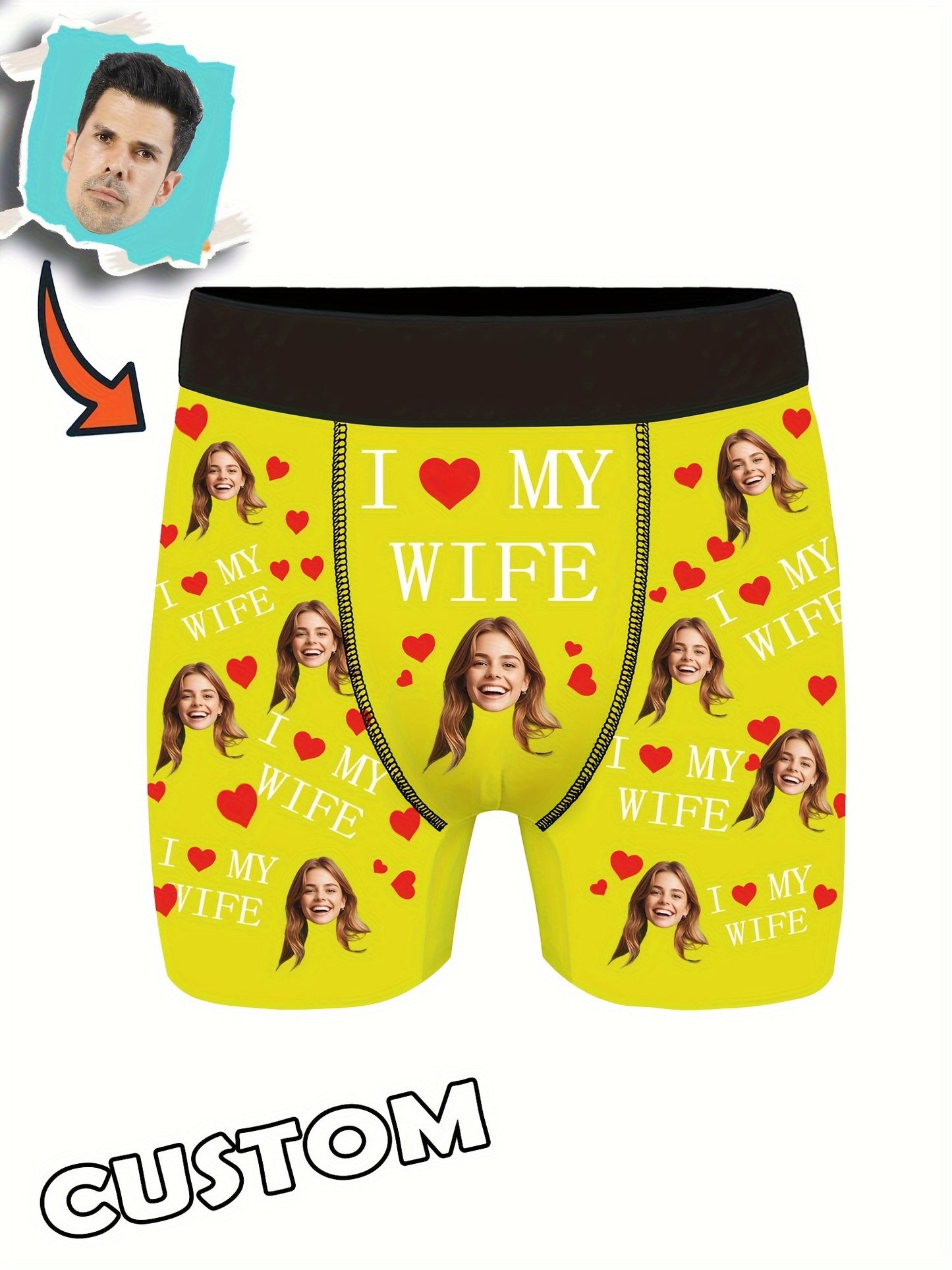 Of Personalized Boxer Shorts with Images, Unique Face Photo Boxers, Fun Underwear Featuring Faces, And Amusing Prank Gifts for Dad/Husband/Boyfriend.