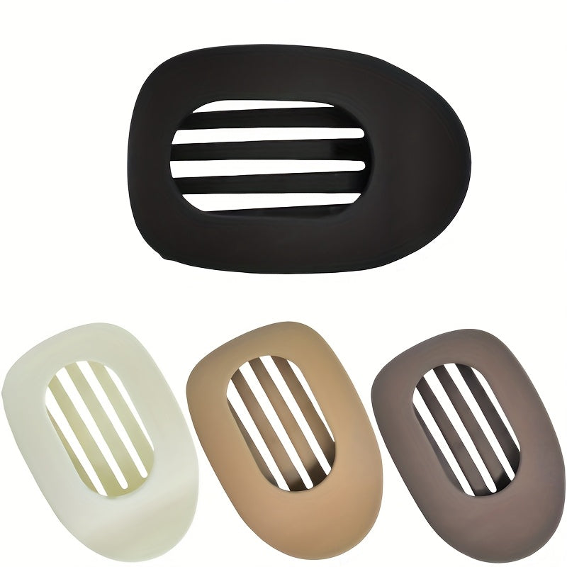 4-Pack Black Duckbill Hair Clips - Strong Grip Flat Round Hair Clips with Ergonomic Curved Design, No-Slip Jaw Clips for Women, Large Hair Clips for Thick/Thin Hair, Everyday & Special Occasions, Secure Hair Grip | Stylish Hair Accessory | Comfortable Hai