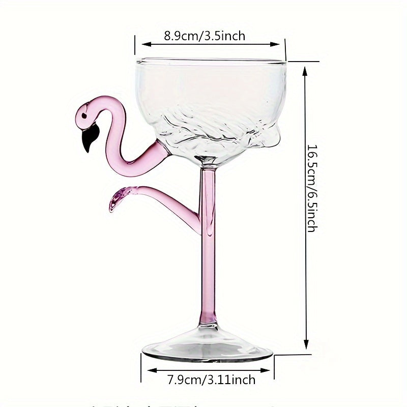 Tropical Flamingo Cocktail Glasses for Bars, Clubs and Home Use, Stylish Transparent Wine Glasses for Summer Drinks, Champagne and Celebration Events, Durable and Versatile, Perfect Party Gift