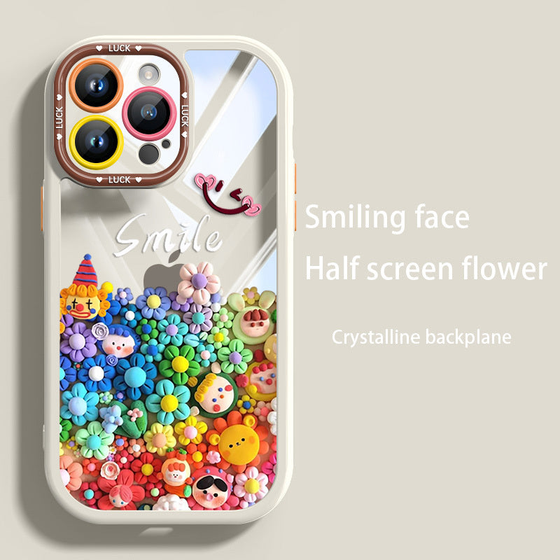 Creative Cute Cartoon Clown Doll Simple Couple with The Same Light Naked Mobile Phone Case, for Iphone 16 Pro Max Mobile Phone Case High-End Quality Mobile Phone Case 15Pro/14Pro/13 Pro/12Pro for Men And Women, Anti-Drop Case Anti- Scratch Phone Case