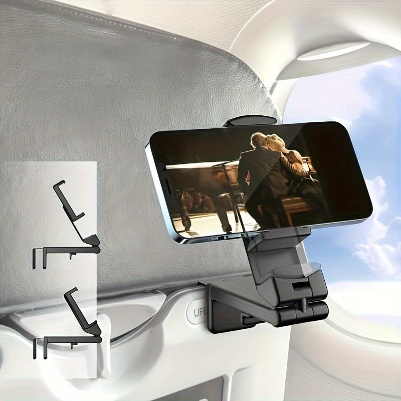 Ultimate Travel Essential: Universal In-flight Plane Phone Stand Holder Mount - Hands-free, Multi-directional & Pocket-size!