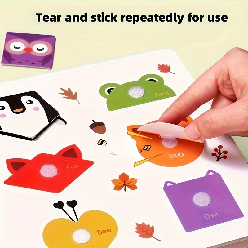 Interactive Quiet Book,Reusable Educational Learning Sticker Book,Enhancing Motor Skills And Cognitive Abilities,Learning and Educating Writing AIDS,Back-to-school Supplies,Halloween Christmas Gift