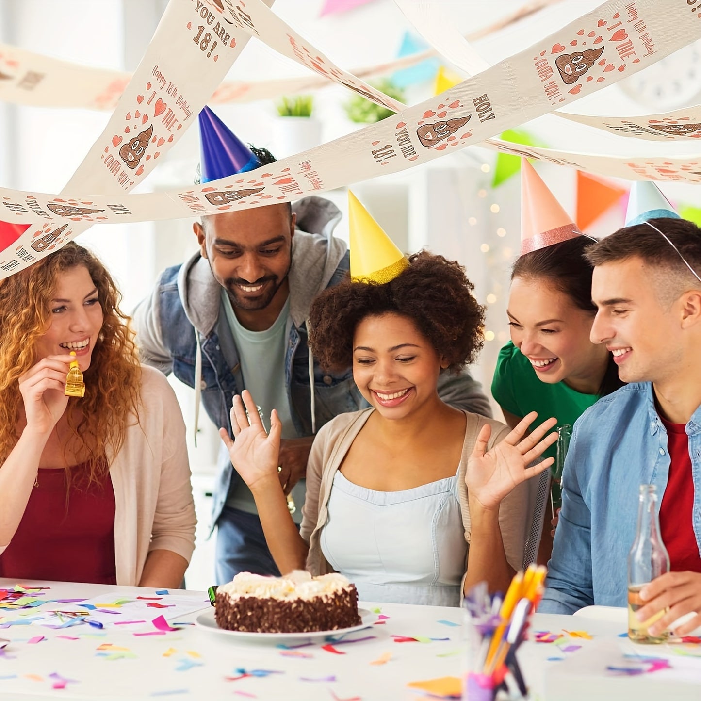 Happy Prank Toilet Paper - 18th Birthday Decorations, Party Supplies Favors - Novelty Bday Present For Him, Her, Friends - 18 Year Old Funny Gag Gift For Guys