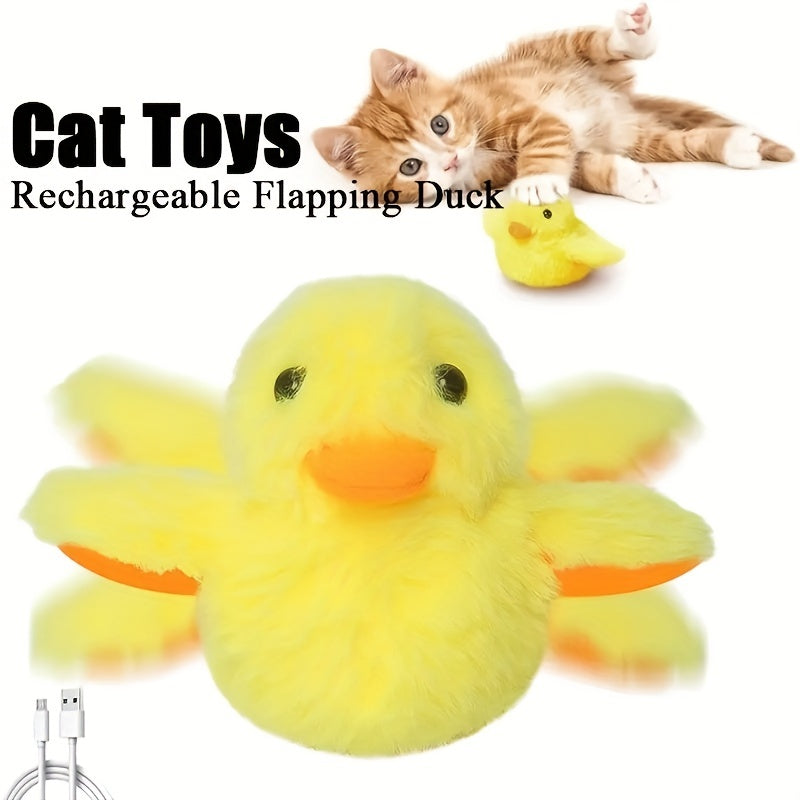 Simulated Animal Interactive Electric Cat Toy: Flap Wings Duck, Exercise and Entertainment, Tease Cat Toy
