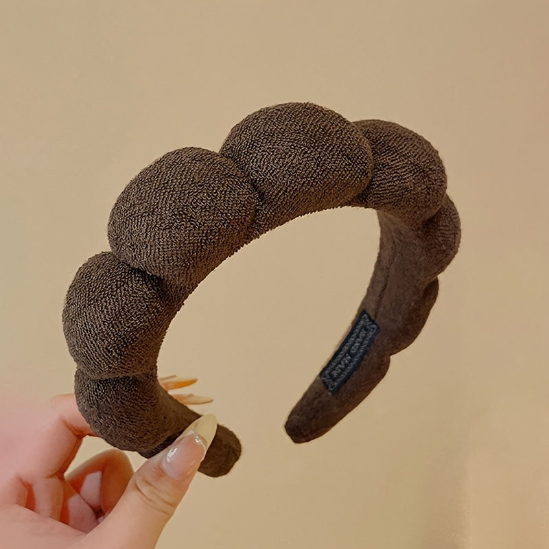 3pcs/1pc Women's Plush Hair Band Love Bear White, Black, Khaki Headband, Fashionable Multi-functional High-end Elegant Simple Solid Color Hair Tie Headwear, Suitable for Daily Outing, Leisure, Party, Commuting, Vacation, Ponytail, Hair Tie, Washing Face,
