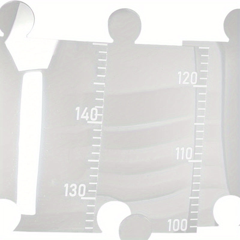 Growth Chart Mirror with Stickers Height Ruler Shatterproof Acrylic Full Body Measurement Set of 7 Sheets (Single Sheet 25.4*25Cm)
