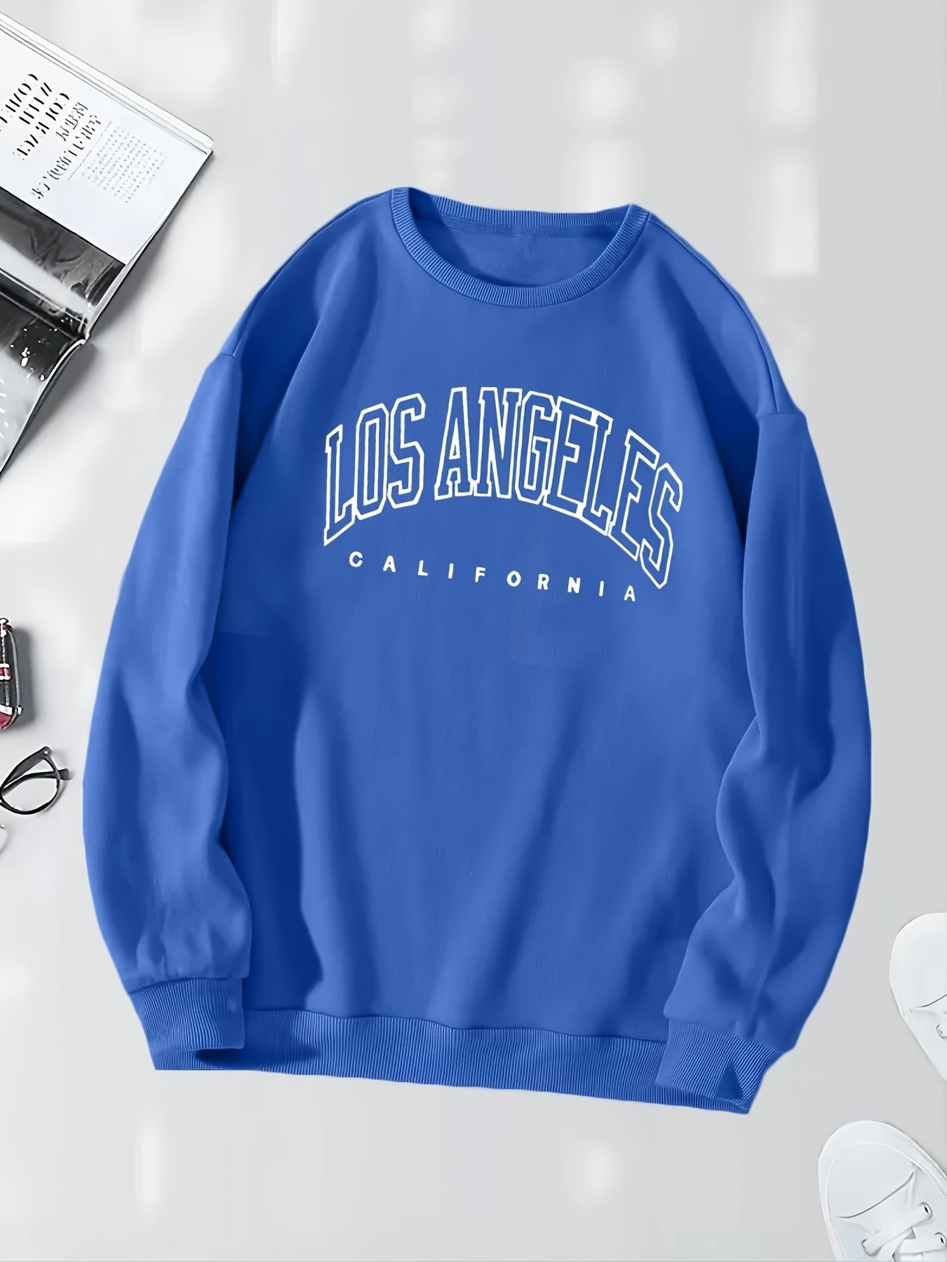 Cozy Letter Print Crew Neck Pullover Sweatshirt - Fashion Sweatshirts for Women - Soft, Casual, Long Sleeve, Fall and Winter Essential, Comfortable Women's Clothing for Everyday Wear