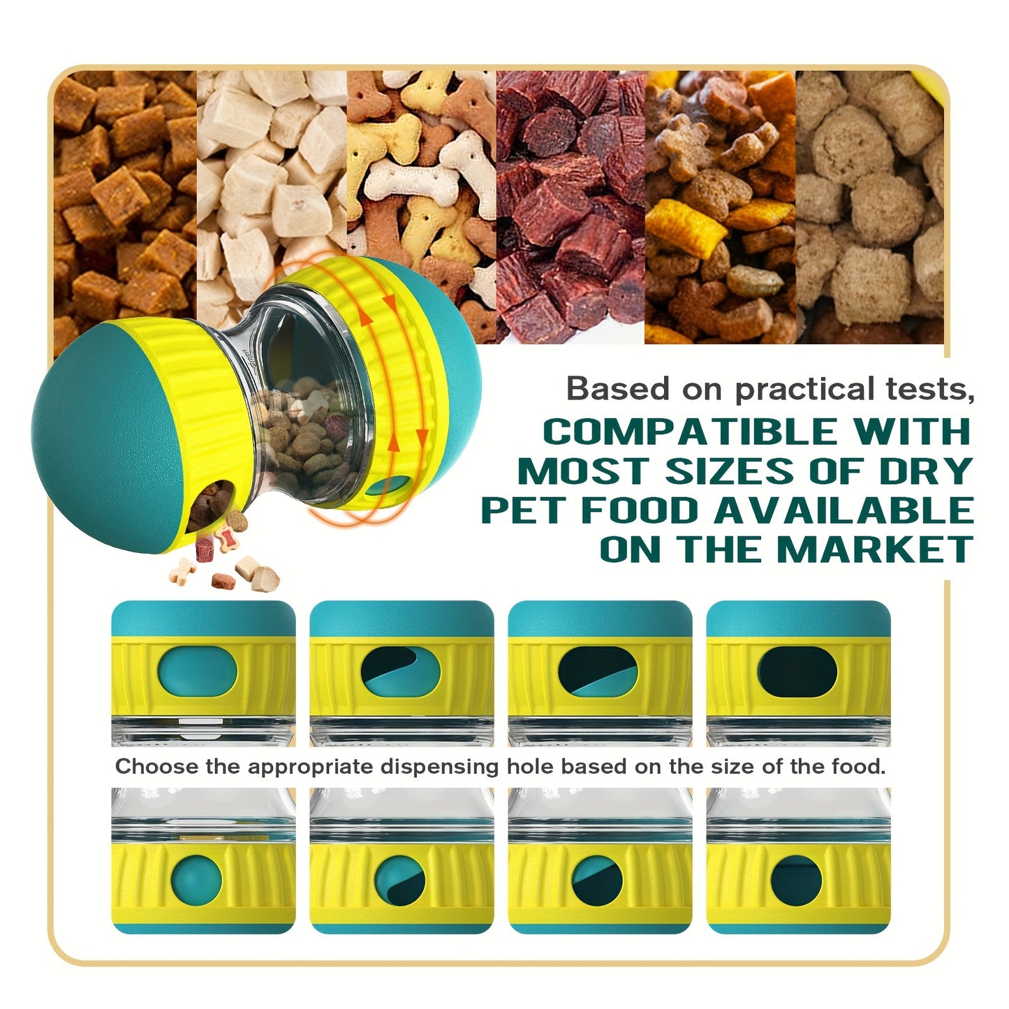 Interactive Dog Treat Dispenser Toy - Durable Chew Ball for Dental Health, Slow Feeder Puzzle for All Breeds