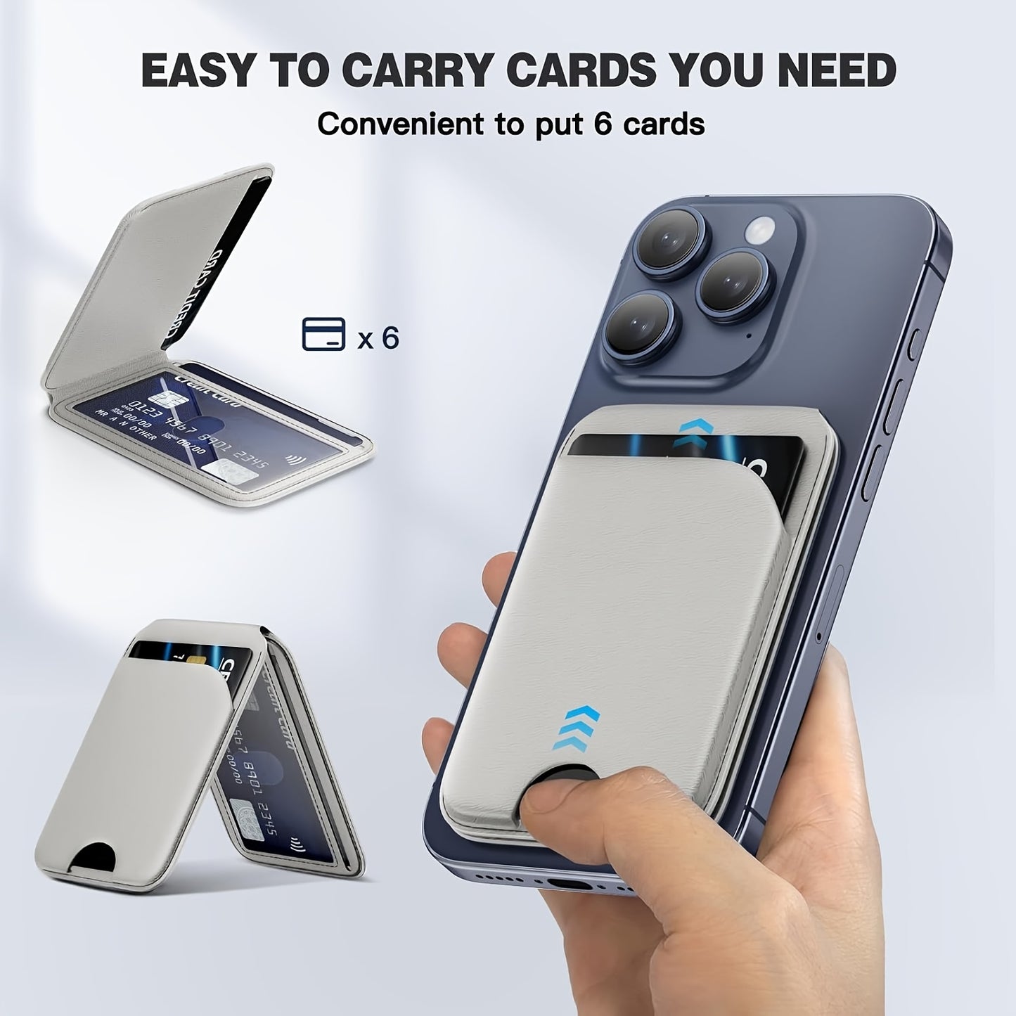 Magnetic Bracket Card Pack - Strongest Magnetic Wallet for iPhone 16/15/14/13/12, Adjustable Stand with 5-6 Card Slots, Perfect for Everyday Use, Includes Christmas Theme Stickers, Everyday Wallet | Modern Wallet Design | Durable Wallet