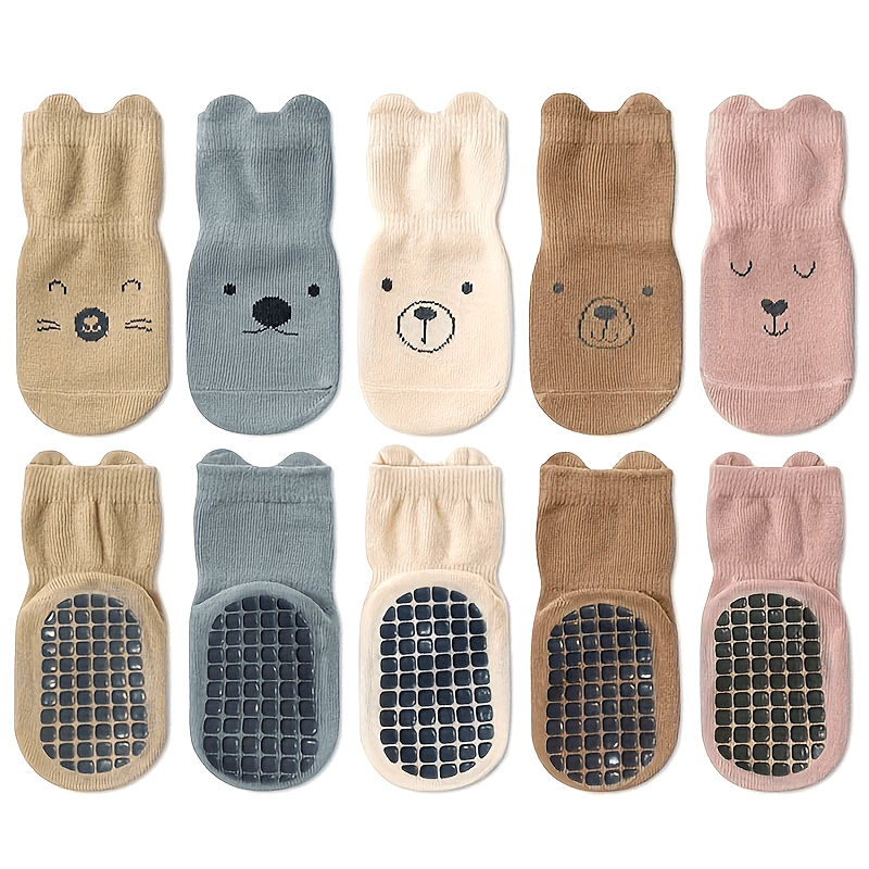 5 Pairs of Children's Toddler Boys and Girls Anti-Slip Socks