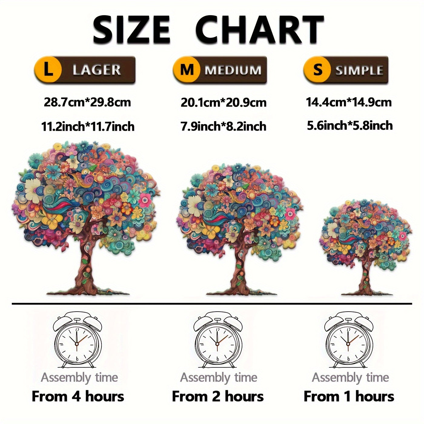 Wooden Jigsaw Puzzle for Adults - Floral Tree of Life with Irregular Animal-Shaped Pieces, Vibrant Artwork, Challenging Brain Teaser & Unique Gift for Focus & Creativity, Decorative Art Painting, Creative Focus Exercise | Intricate Craftsmanship, Wooden P