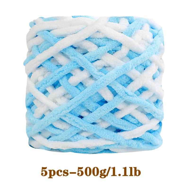 5pcs Ultra-Soft Chunky Chenille Yarn - Perfect for DIY Knitting & Crochet Projects, Scarves, Hats, Blankets | Available in Multiple Colors