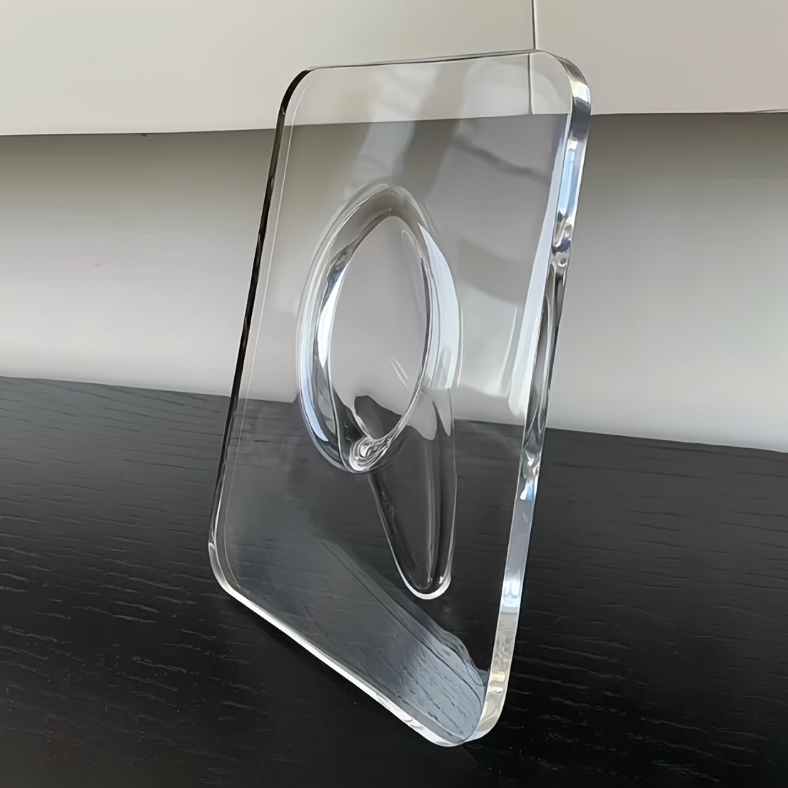 1 Piece Art Deco Style Acrylic Resin Bud Vase - Geometric Transparent Oblong Flower Vase - Creative Picture Frame Design - Decorative Home Office Desktop Accessory, Small Gift