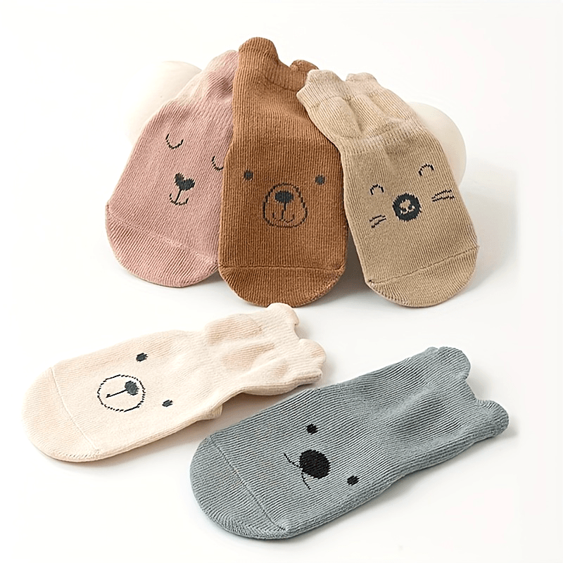 5 Pairs of Children's Toddler Boys and Girls Anti-Slip Socks