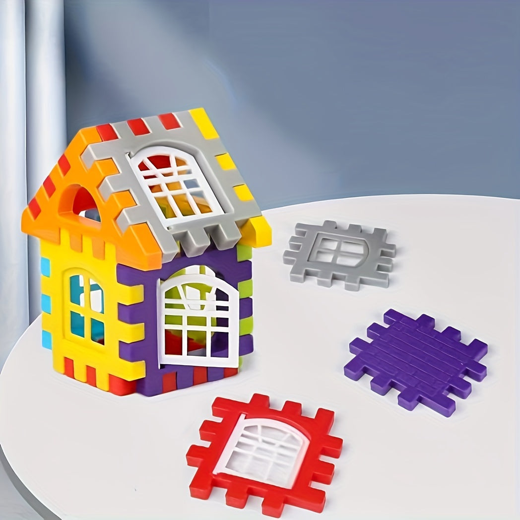 100Pcs Large Size Creative Square Block House Assembly Building Blocks, Basic Educational DIY Assembly Toys for Birthday Gifts
