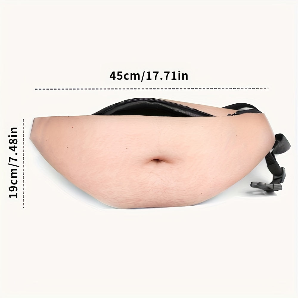 Foldable & Lightweight Artificial Leather 1pc Humorous Fanny Pack - Adjustable Shoulder Strap, Polyester Lined with Zip Closure - Ideal for Parties, Gag Gifts & Social Events