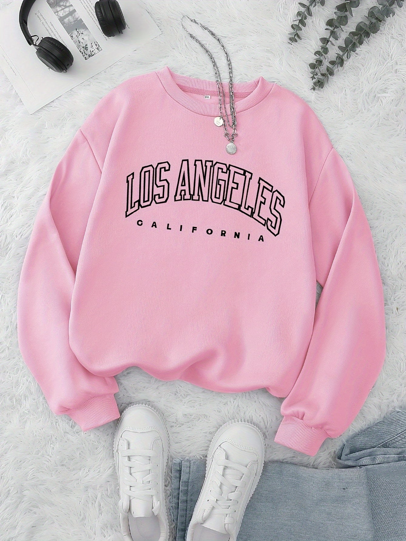 Cozy Letter Print Crew Neck Pullover Sweatshirt - Fashion Sweatshirts for Women - Soft, Casual, Long Sleeve, Fall and Winter Essential, Comfortable Women's Clothing for Everyday Wear